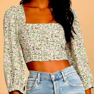 NWT Lulus Even Sweeter White Floral Too